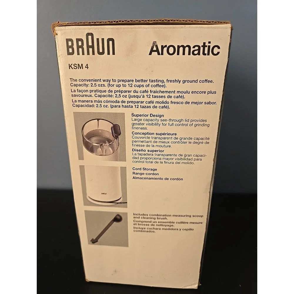 Vintage BRAUN Aromatic COFFEE SPICE Grinder‎ Gourmet Edition KSM4